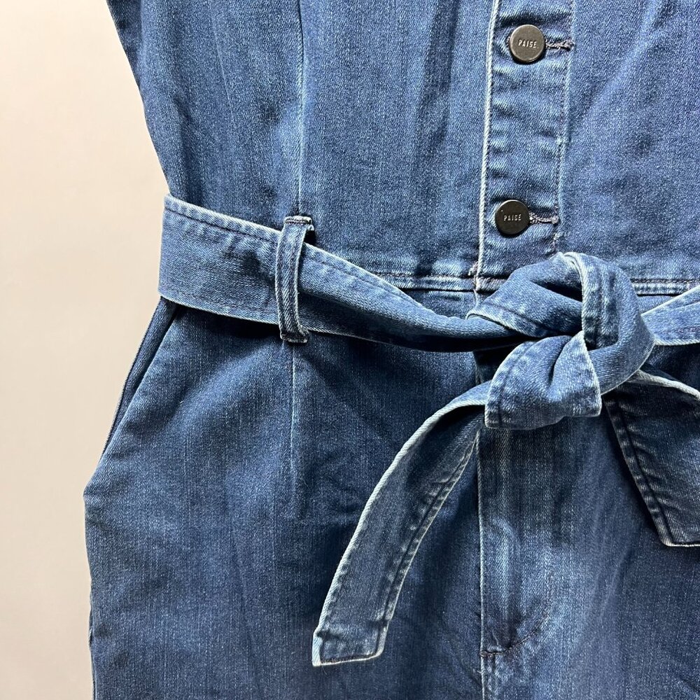 PAIGE Anessa Short-sleeve Denim Jumpsuit 12‎ - Picture 4 of 12